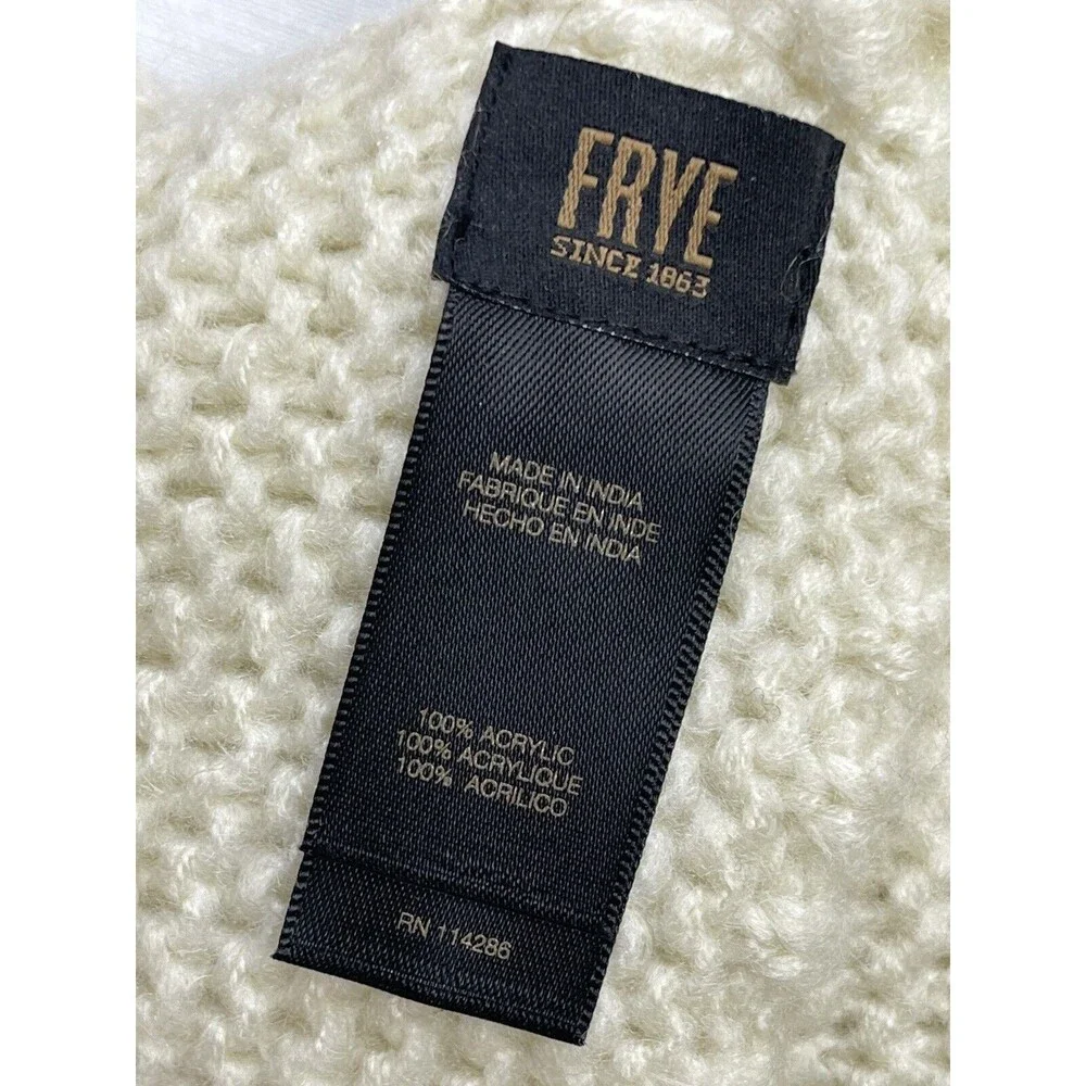 Frye Cable Knit Fringe Scarf In Cream Ivory New